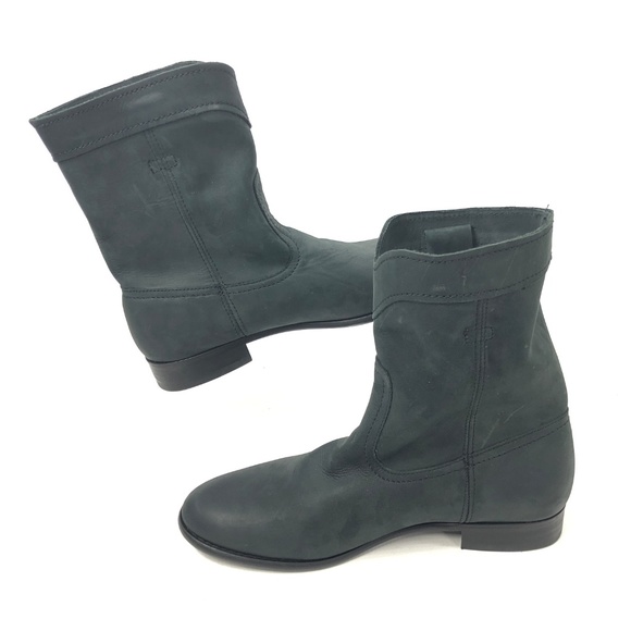 FRYE Women's Roper Boots Suede Gray Black 8 B NEW - Picture 6 of 8